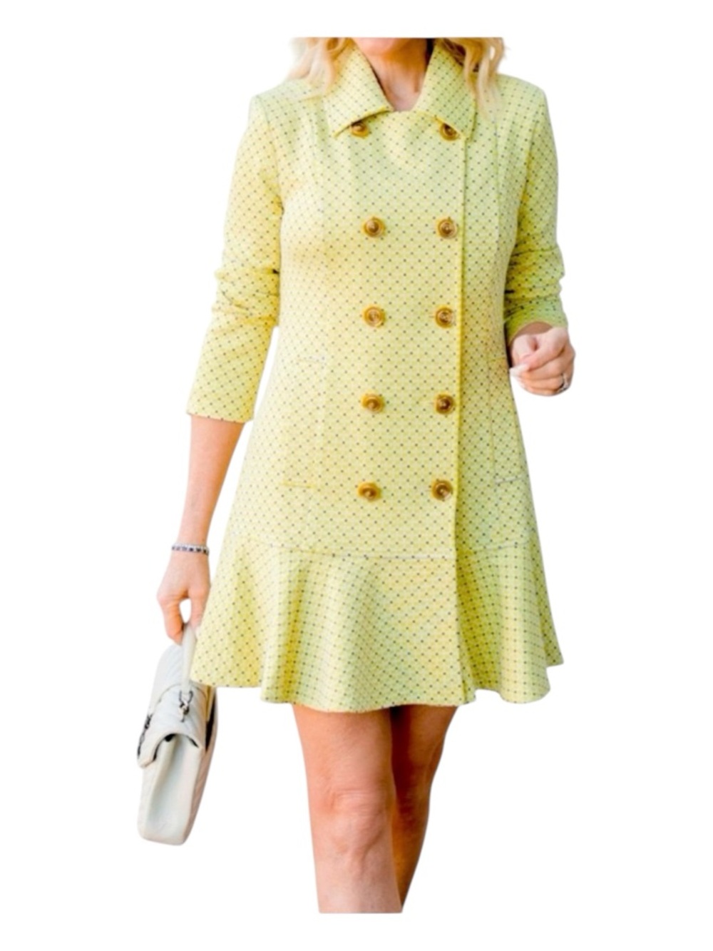 CABI Hobnob Topper in Daffodil Yellow, Wear as Mini Dress or Jacket, Size S.